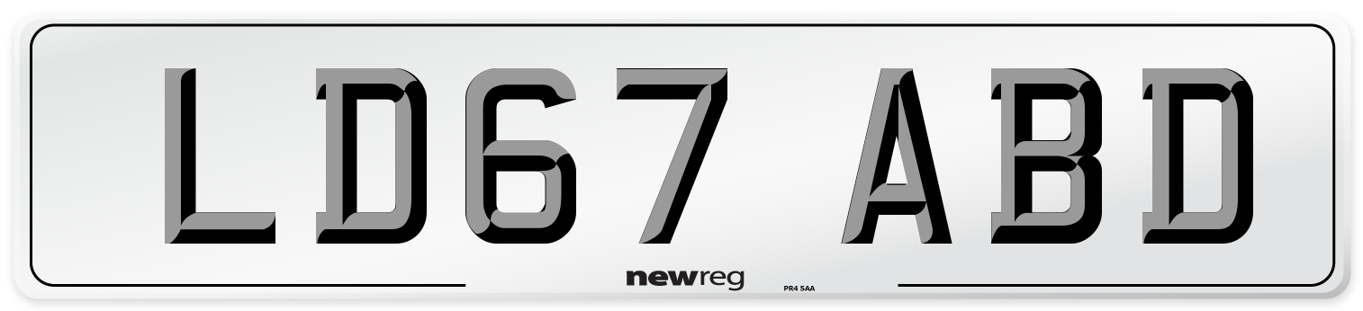 LD67 ABD Number Plate from New Reg